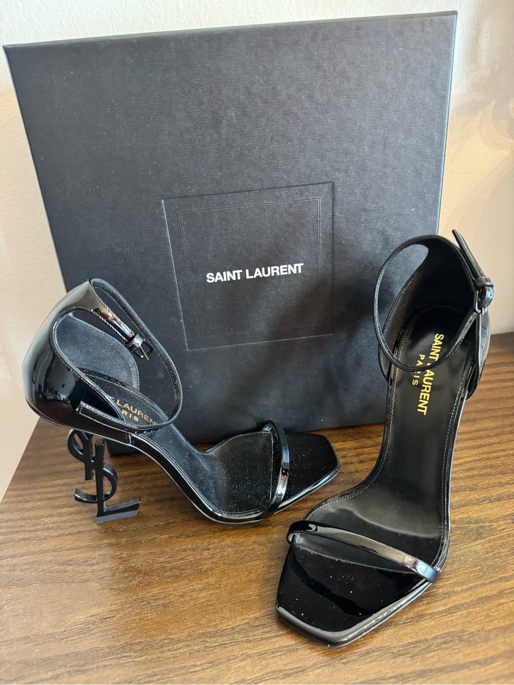 Saint Laurent Opyum Sandals in Patent Leather